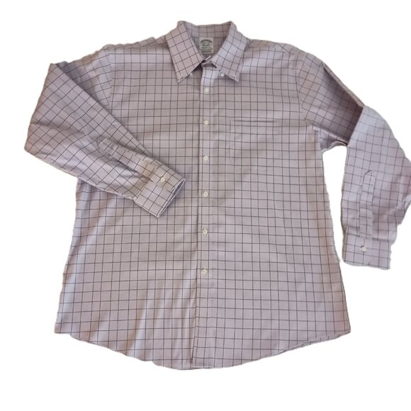 Brooks Brothers Men’s Purple Check Regency Fit Button Up Shirt L/S  Size 16.5 - Picture 5 of 14